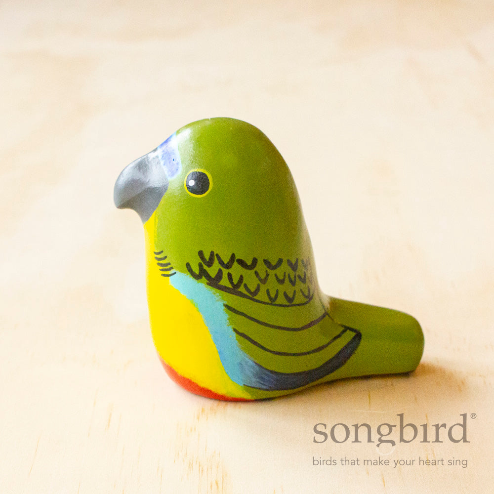 Orange-Bellied Parrot Paperweight Whistle