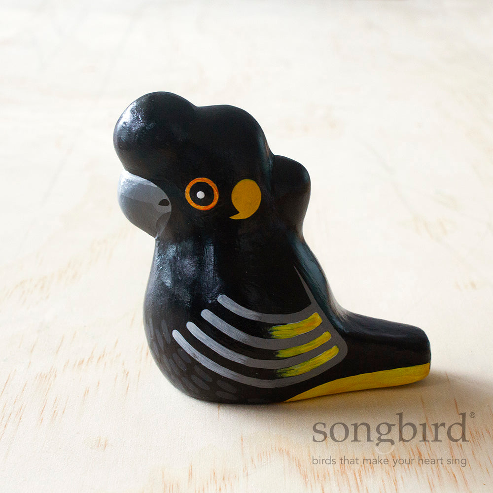 Yellow-Tailed Black Cockatoo Paperweight Whistle