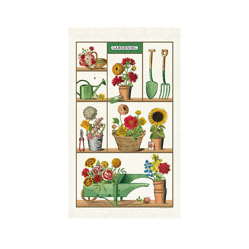 Cavallini & Co Tea Towel - Gardening – Songbird Collection